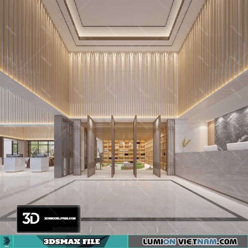 Lobby & Reception Modern Style- 3DSMAX INTERIOR SCENE - 3D Models